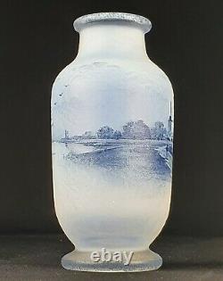 Daum Nancy Sublime Petit Vase Paysage Hollandais Opalescent ART NOUVEAU