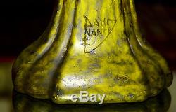 Daum Nancy. Très Important Vase en verre marmoréen vert, d'époque Art nouveau