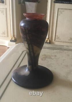 Daum Nancy Vase Pate De Verre Signé Gauthier Camille Foret 1900 Art Nouveau