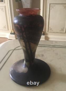 Daum Nancy Vase Pate De Verre Signé Gauthier Camille Foret 1900 Art Nouveau