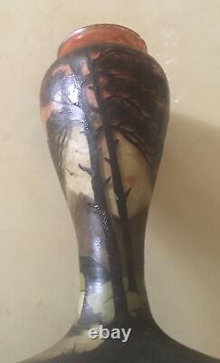 Daum Nancy Vase Pate De Verre Signé Gauthier Camille Foret 1900 Art Nouveau