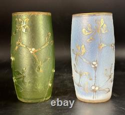 Daum Nancy Vase à Décor De Gui Art Nouveau-Monture argent-gallé-Muller-Schneider