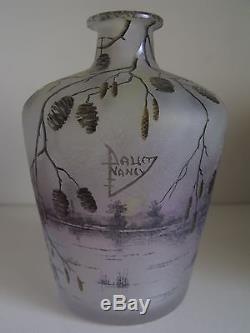 Daum Nancy vase bouteille Art Nouveau Deco Jugendstil 1900