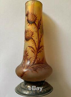 Daum Petit vase Art nouveau aux Chardons