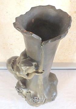 De Ranieri grand vase porte bouquet terre cuite art nouveau terracotta 56 cm