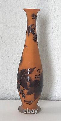 Delatte Nancy Art Nouveau Vase Decor Feuilles De Vignes