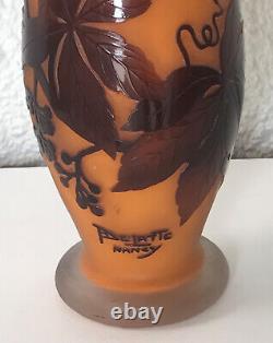 Delatte Nancy Art Nouveau Vase Decor Feuilles De Vignes