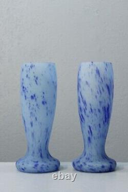Delatte Nancy paire de grand vases en pate de verre Art Nouveau France XXème
