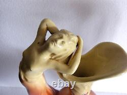 Delphin Massier Vallauris Paire D Aiguieres Vase Bacchus Femme Art Nouveau