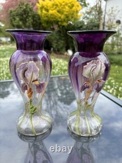 Deux Vases Émaillés Art Nouveau /art Déco Legras