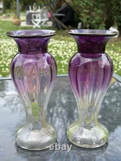Deux Vases Émaillés Art Nouveau /art Déco Legras