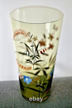 ÉMILE GALLÉ 6 VERRES GOBELETS ÉMAILLÉ DE FLEURS ÉPOQUE 1880 ART NOUVEAU vase