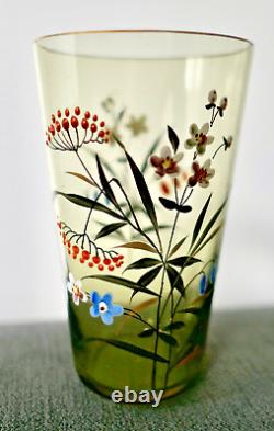 ÉMILE GALLÉ 6 VERRES GOBELETS ÉMAILLÉ DE FLEURS ÉPOQUE 1880 ART NOUVEAU vase