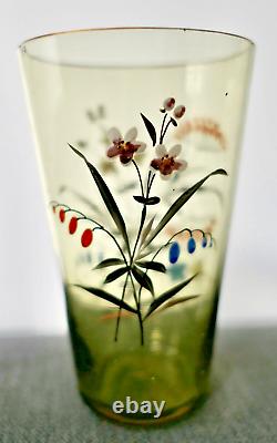 ÉMILE GALLÉ 6 VERRES GOBELETS ÉMAILLÉ DE FLEURS ÉPOQUE 1880 ART NOUVEAU (vase)