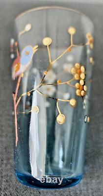 ÉMILE GALLÉ 6 VERRES GOBELETS ÉMAILLÉ DE FLEURS ÉPOQUE 1880 ART NOUVEAU vase