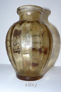 Emile Galle Epoque Art Nouveau Vase Balustre Côtele Chardons & Croix De Lorraine