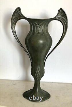 EXCEPTIONNEL vase bronze ART-NOUVEAU Auguste DELAHERCHE Siot FONDEUR 1900 50cm