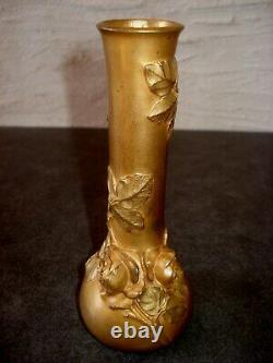 E. FAMIN Superbe & rare bronze vase 1900's France Art Nouveau