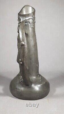 Elsie Ward Hering superbe vase en étain art nouveau Etling