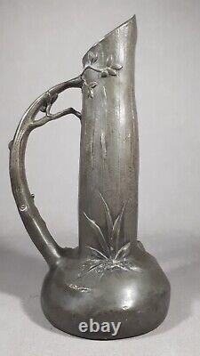 Elsie Ward Hering superbe vase en étain art nouveau Etling
