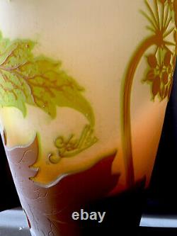 Emile Gallé Enorme vase art nouveau décor d'ombelles-daum-argy-lalique-schneider