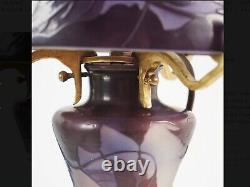 Émile Gallé Glycines Époque Art Nouveau Vase Lampe Gallé