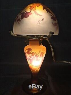 Émile Gallé Lampe Champignon Aux Hibiscus Dépoque Art Nouveau vase daum gallé