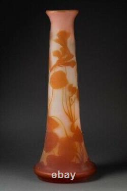 Émile Gallé, Vase Aux Capucines, Pied Déléphant, Art Nouveau, Daum Legras