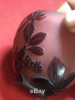 Emile Gallé Vase Boule Miniature Art Nouveau Hauteur 6 CM