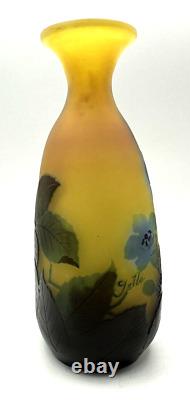 Emile Gallé Vase art nouveau à décor de fleurs bleu-Daum-Muller-Schneider-Argy