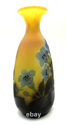 Emile Gallé Vase art nouveau à décor de fleurs bleu-Daum-Muller-Schneider-Argy