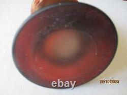 Emile Gallé. Vase aux fuchsias dégagé à l'acide. Époque Art Nouveau 36cm