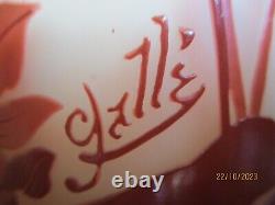 Emile Gallé. Vase aux fuchsias dégagé à l'acide. Époque Art Nouveau 36cm
