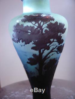 Emile Gallé authentique vase balustre art nouveau