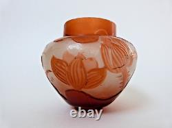 Emile gallé vase dégagé à l'acide avant 1904 art nouveau lotus no Daum