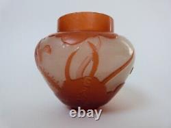 Emile gallé vase dégagé à l'acide avant 1904 art nouveau lotus no Daum