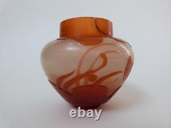 Emile gallé vase dégagé à l'acide avant 1904 art nouveau lotus no Daum