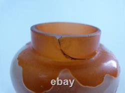 Emile gallé vase dégagé à l'acide avant 1904 art nouveau lotus no Daum