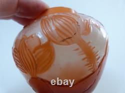 Emile gallé vase dégagé à l'acide avant 1904 art nouveau lotus no Daum