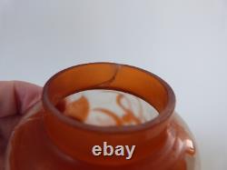 Emile gallé vase dégagé à l'acide avant 1904 art nouveau lotus no Daum