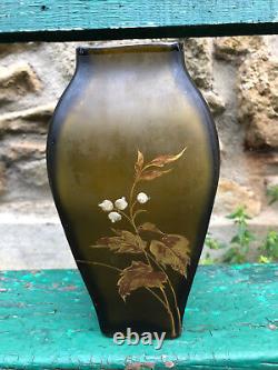 Enamelled glass vase Jugendstil Vase émaillé Art Nouveau Vers 1900 Antique