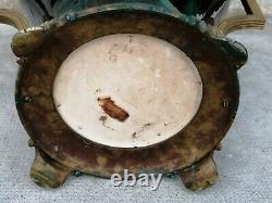 Énorme vase irisé art nouveau 1900 monture bronze iridescent ceramic hasselt