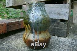 Eugène LION Joli vase grès forme double gourde Art Nouveau