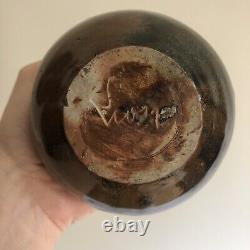 Eugène Lion Vase Boule en grès Signé Art Nouveau Antique Collection St Amand