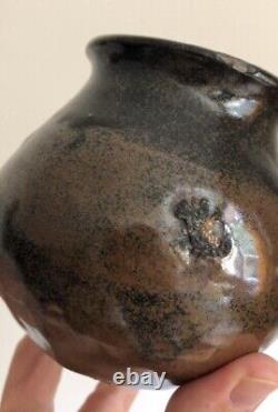 Eugène Lion Vase Boule en grès Signé Art Nouveau Antique Collection St Amand