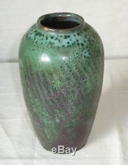 Eugène Lion vase céramique grès XXe Art Nouveau Chine émaux sang de boeuf