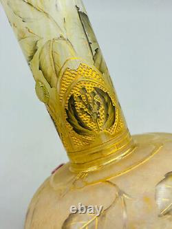Exceptionnel Vase Pate De Verre Art Nouveau Roses Et Libellule Daum Nancy 1900