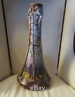 Faïence de Sainte Radegonde superbe vase 1900's art nouveau
