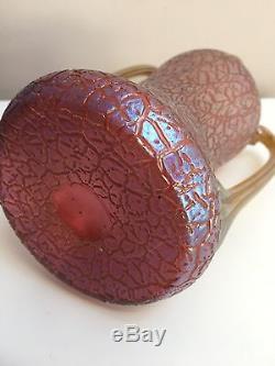 Fine Loetz Art Nouveau Rare Pink Mimosa Rosa Art Glass Vase