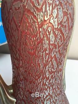 Fine Loetz Art Nouveau Rare Pink Mimosa Rosa Art Glass Vase